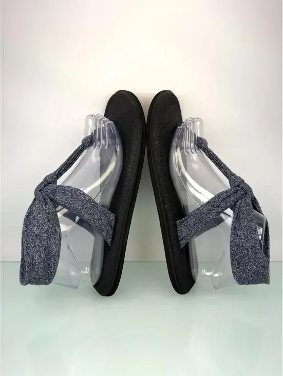 Sanuk Yoga Sling Sandals Women’s Black Blue Fabric Thong Comfort Flat Slip On 9 - Picture 3 of 8